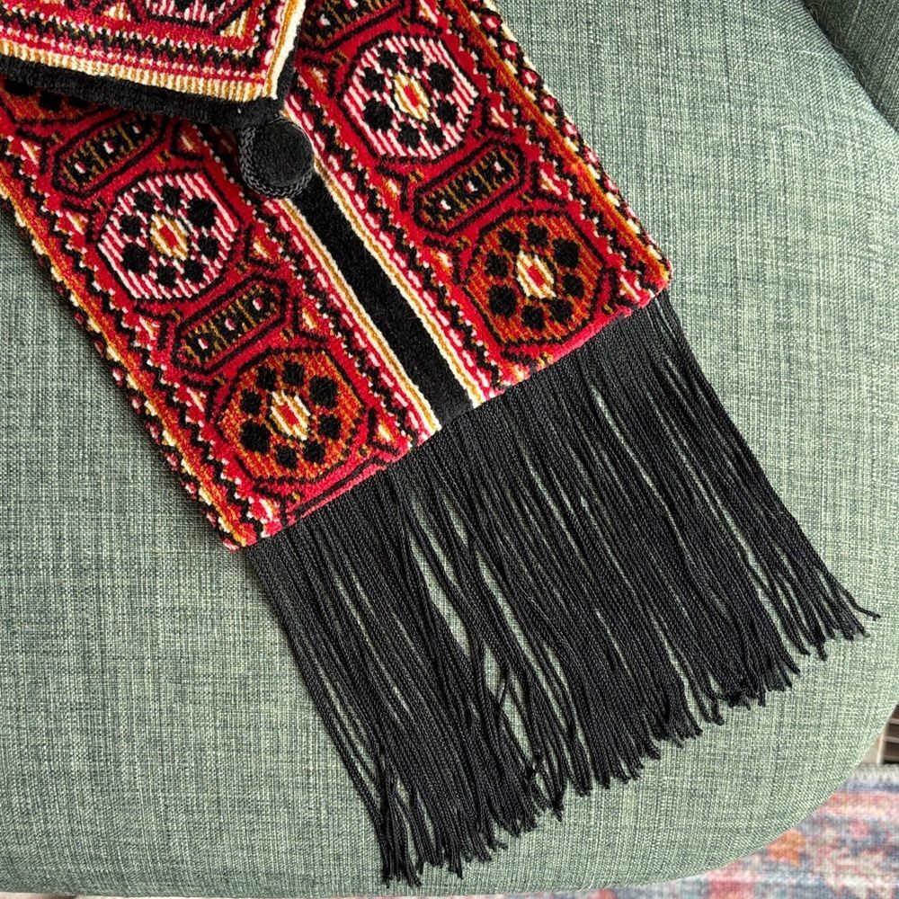 Vintage Carpet Bags of America shoulder Fringe bohemian women’s purse Aztec EUC - Picture 4 of 10